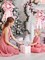 Christmas Tree Topper Bows, Handmade Bowknot with Christmas Tree and Reindeer, 21.3x11.1 Inches Large Size Xmas Decoration for Wedding Birthday New Year Party (Pink)
